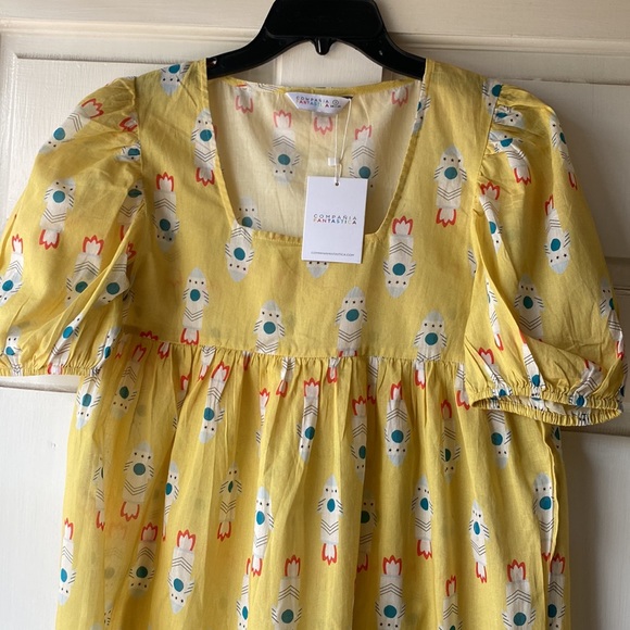 Compañía Fantástica Yellow Rocket Print Dress Cover Up - Picture 6 of 6